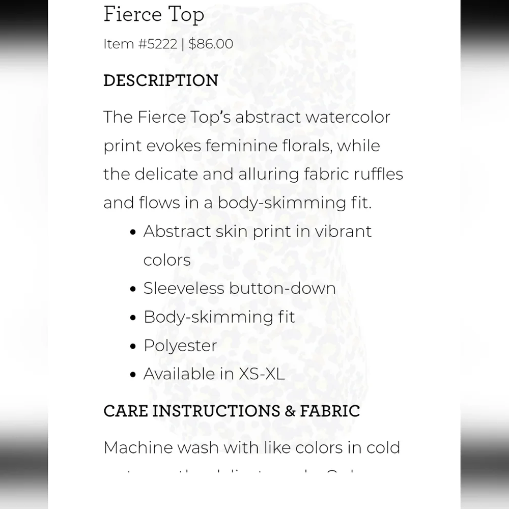 Cabi #5222 fierce top, medium - Picture 5 of 10